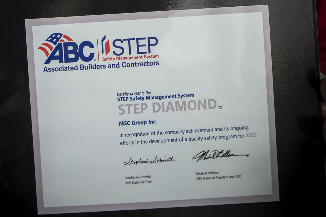 NGC Achieves Safety STEP Diamond Level; Award Recognition from ABC ...