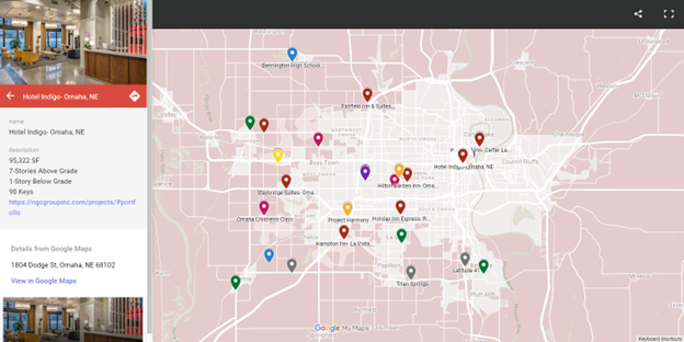 NGC interactive map pins all projects
