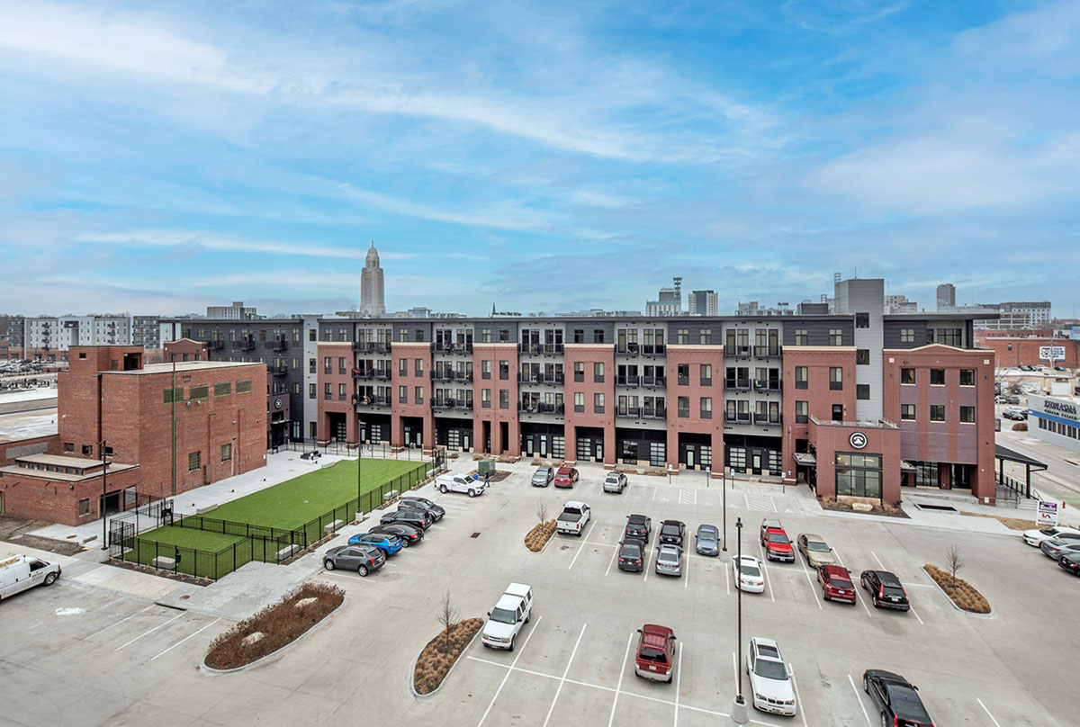 Telegraph Lofts exterior parking lot