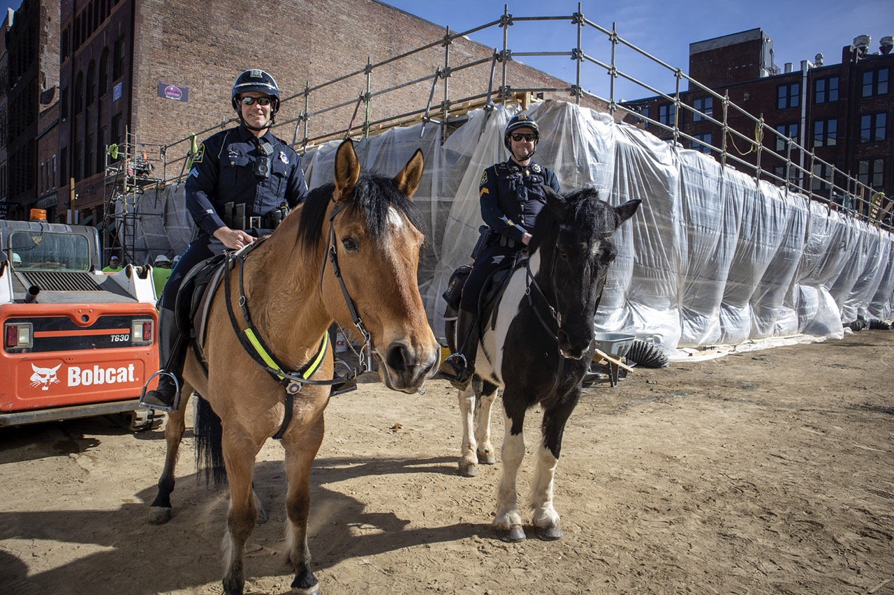 Moxy Hotel police on horses