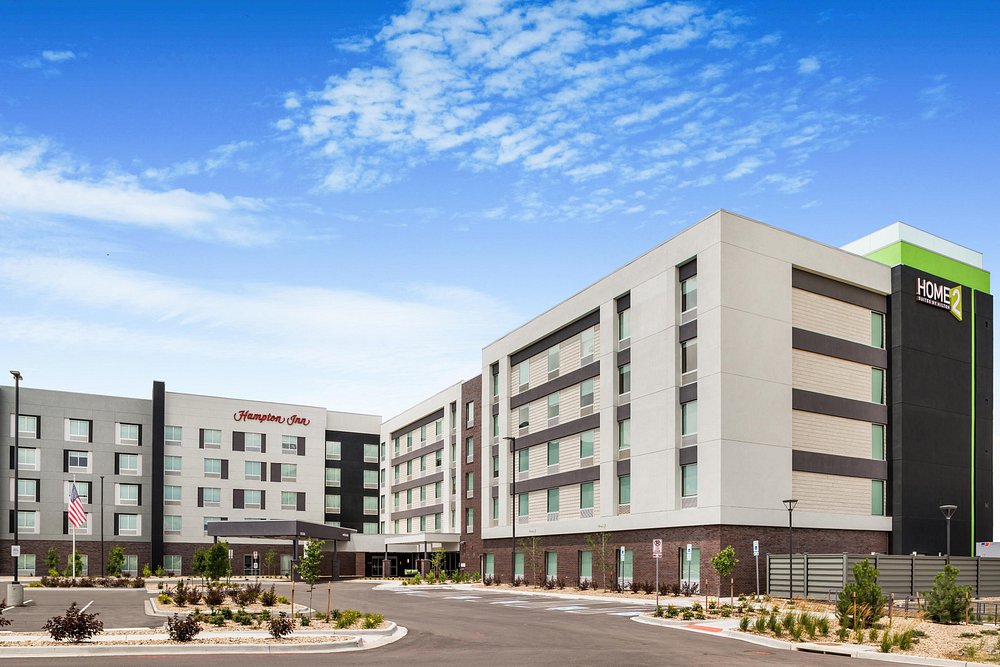 commercial general contracting by NGC Group Inc for dual Hampton Inn and Home2 Suites in Aurora, Colorado